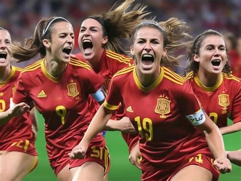 Premium AI Image | Spain's women's National Football Team victory in joyable moments