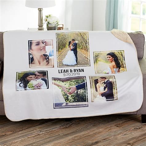 Wedding 6 Photo Collage Personalized 56-Inch x 60-Inch Woven Throw | Bed Bath & Beyond in 2021 ...