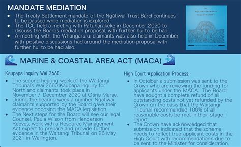 Treaty Claims Unit – Update - Ngati Wai