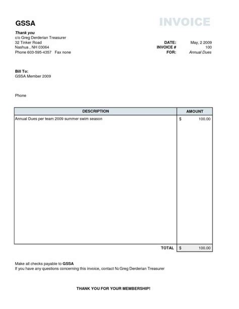 Membership Dues Spreadsheet regarding Donation Invoice Template Word And Membership Dues Invoice ...