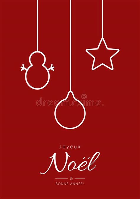 Merry Christmas and Happy New Year in French. Card Template Stock ...