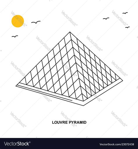 Louvre pyramid monument world travel natural Vector Image