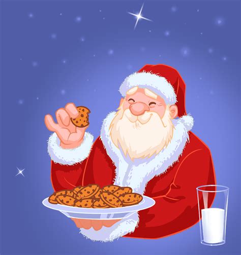 Santa eating clipart
