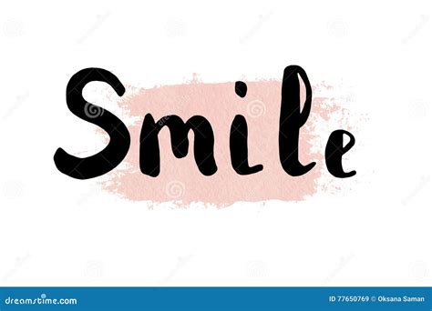 The word smile. Lettering. stock illustration. Illustration of nice - 77650769