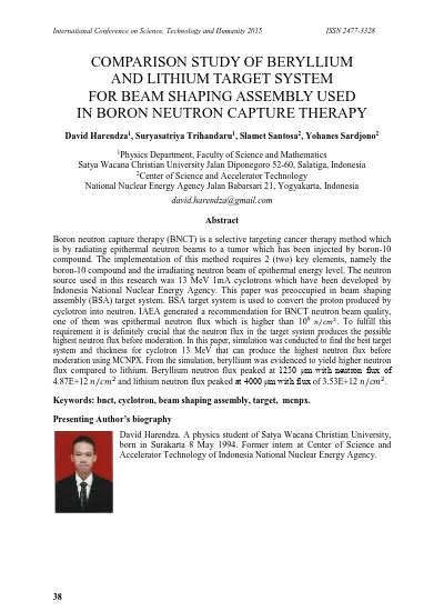 Comparison Study of Beryllium and Lithium Target System for Beam ...