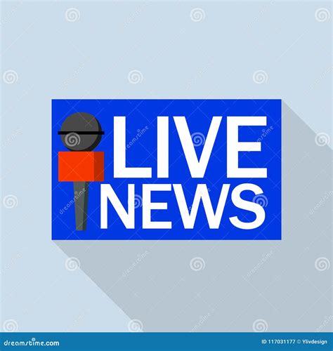 Blue Live News Logo, Flat Style Stock Vector - Illustration of computer ...