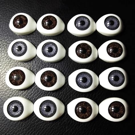 40Pcs(20pairs) Half Plastic Doll Eyes Mixed color BJD EYES, Oval Doll Dollfie Eyes Eyeballs ...