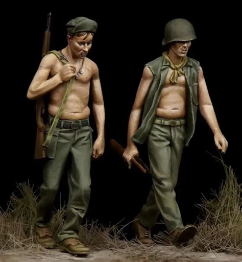 Unpainted Kit 1/35 us marine corps soldiers figure Historical Figure ...