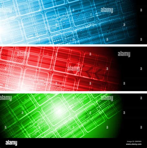 Set of tech banners Stock Photo - Alamy