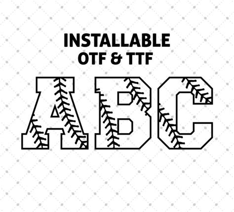 Installable Baseball Stitches Font | Cricut monogram font, Monogram fonts, Circle monogram font