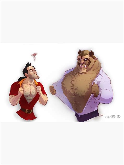 "Gaston vs. Beast" Sticker by rain1940 | Redbubble