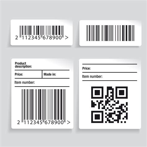 Barcode label vector set | Typography packaging, Ticket design ...