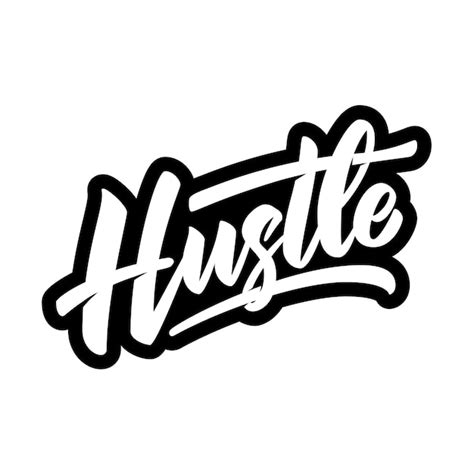 Premium Vector | Hustle. lettering phrase on white background. design ...