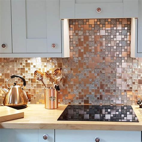 Lunar Copper Modular Mosaic Tiles | Kitchen wall tiles, Kitchen wall tiles modern, Kitchen ...