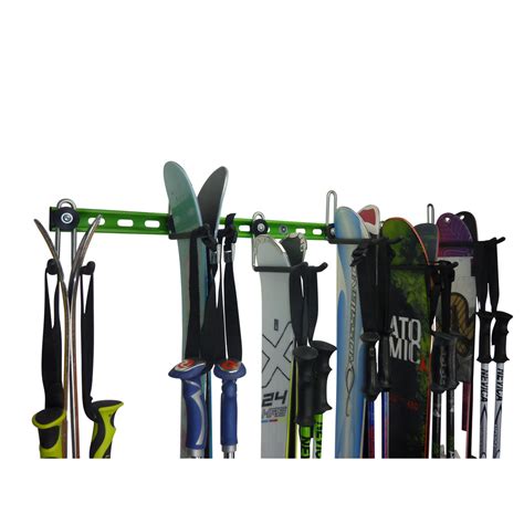 Ski wall mount. Wall Ski Rack. Ski Hanger for up to 6 pairs of skis ...