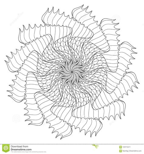 Fractal Line Spiral on Monochrome. Stock Vector - Illustration of ...