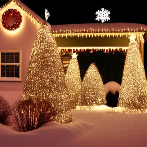 Christmas Lights in the Snow · Creative Fabrica