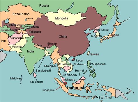 map of Asia with countries labeled | maps | Pinterest | Geography, Map and Asia map