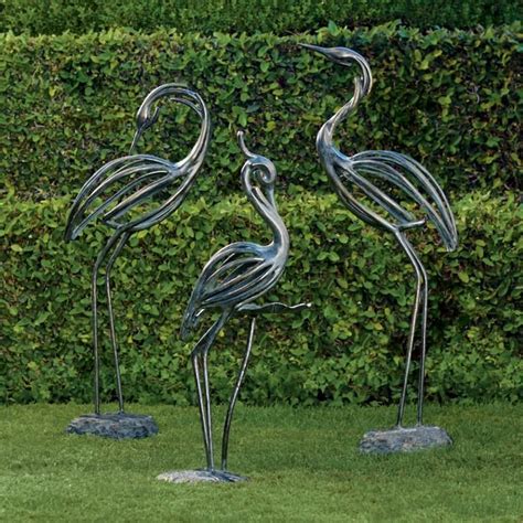 Stylized Heron Sculptures | Frontgate | Metal garden art, Metal tree wall art, Welding art