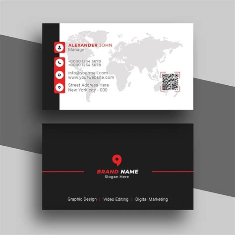 Premium PSD | Red corporate business card psd template