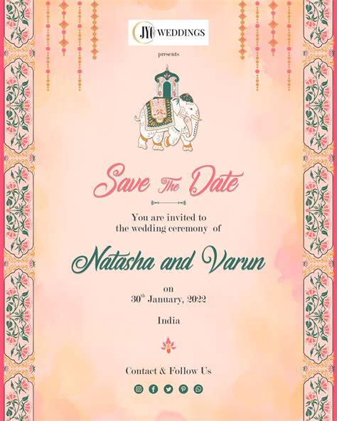 Wedding Save The Date (Whatsapp/E-invite) | Invitations, Wedding saving ...