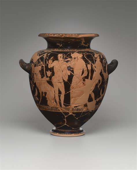 Artist: The Midas Painter, Greek, Attic, ca. 445-430 BC. Red-figure stamnos with Dionysos ...