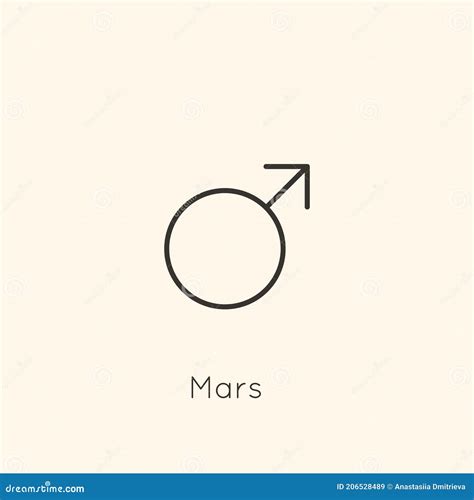 Venus Planet Icon and Male Symbol in Minimal Liner Trendy Style. Vector ...