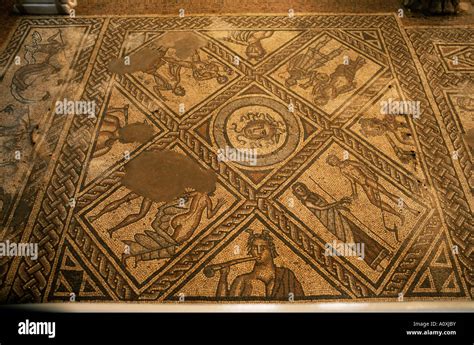 Mosaic floor Brading Roman villa Isle of Wight England United Kingdom Stock Photo: 10085294 - Alamy