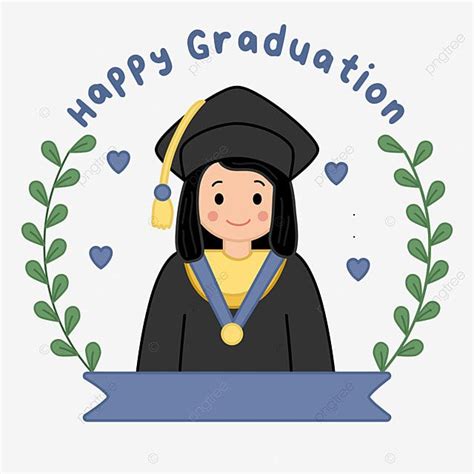 Happy Graduation Vector PNG Images, Graduation Girl Happy With Blue Love Png 23, Happy ...