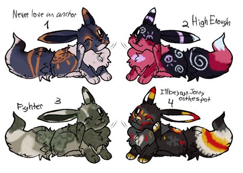 Eevee song Adopts - OPEN by Mylioba on DeviantArt