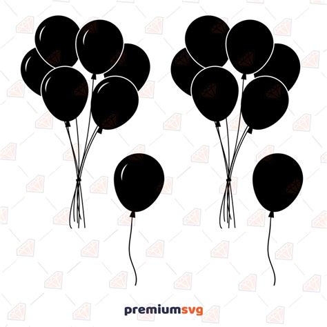 Balloons SVG Bundle Clipart Files, Balloon Shape SVG Vector Files ...