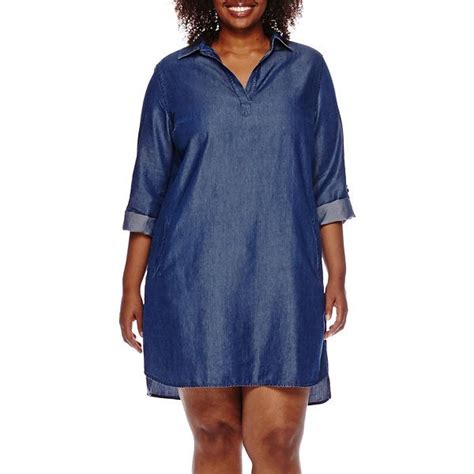 Luxology 3/4-Sleeve Denim Shift Dress - Plus - JCPenney Big Girl ...