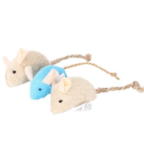 3PCS Lifelike Mice Pet Cats Interactive Toys Mini Funny Plush Mouse Set ...