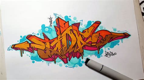 "Tada" graffiti sketch color rework. I made a redesign of my website and also refreshed my hero ...