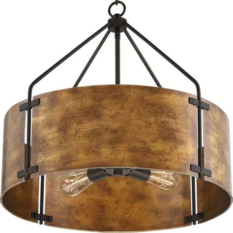 Drum Shade Pendant Light | Vintage Rustic Pendant light | Ping Lighting