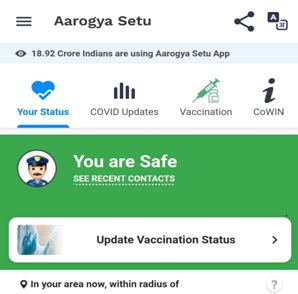 Aarogya Setu rolls out feature to update Vaccination Status on the ...