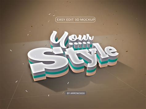 3D Text/ Logo Mockup | Logo mockup, Text logo, Creative resume templates