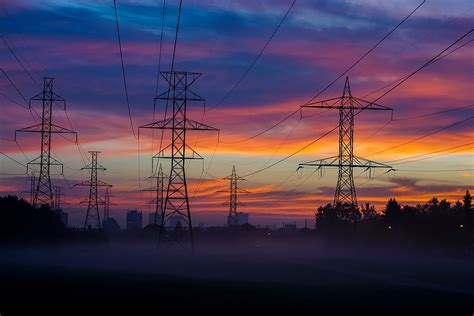 HD wallpaper: power tower, power line tower, transmission tower, sunset, silhouette | Wallpaper ...