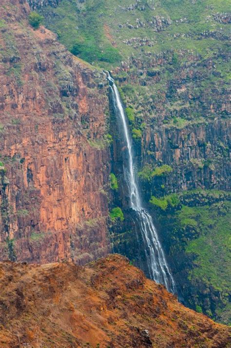 Waimea Canyon Waterfall on Kauai Island Stock Image - Image of vegetation, waimea: 116664609