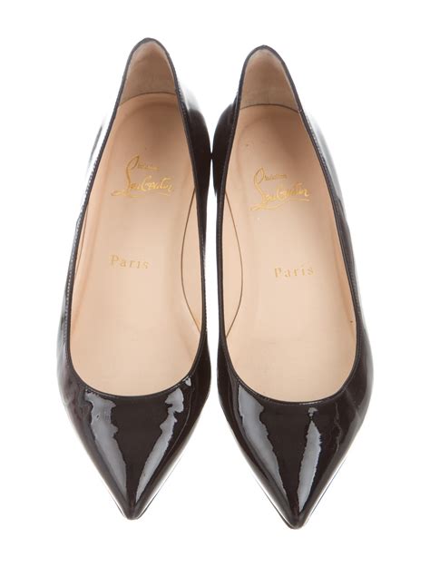 Christian Louboutin Pointed-Toe Patent Leather Flats - Shoes - CHT78055 ...