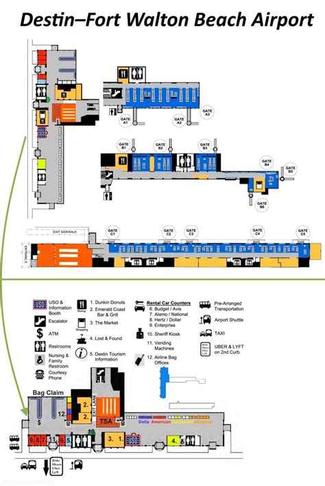 Destin–Fort Walton Beach Airport Map - Ontheworldmap.com