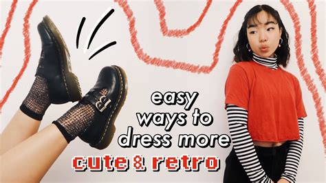 how to make basic clothes look cute & aesthetic 🧸🦋 *retro vibes (not really)* - YouTube