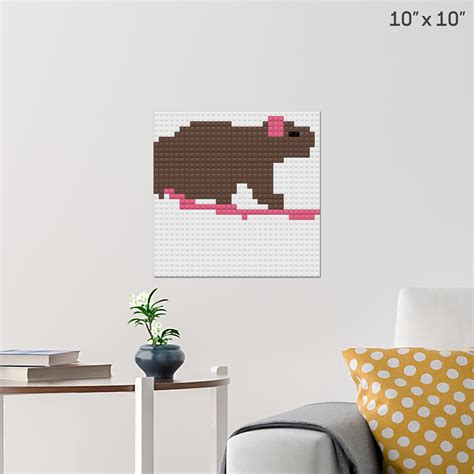 Rat Wall Poster - Build Your Own with Bricks! - BRIK