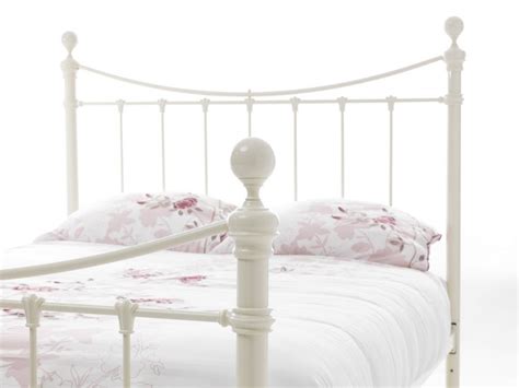 Serene Ethan Ivory Gloss 4ft Small Double Metal Bed Frame by Serene Furnishings