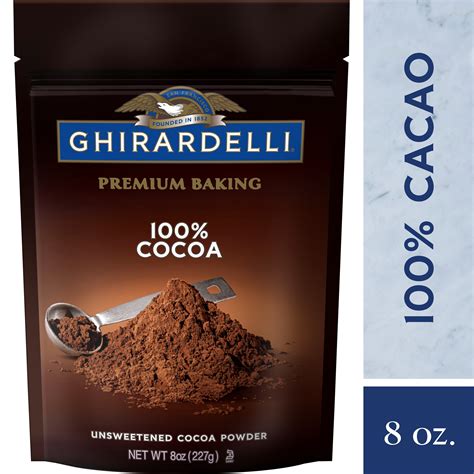 GHIRARDELLI Premium Baking Cocoa 100% Unsweetened Cocoa Powder, 8 OZ Bag - Walmart.com