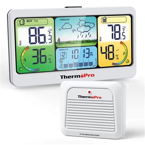 Thermopro Tp280bw 1000ft Home Weather Stations Wireless Indoor Outdoor ...