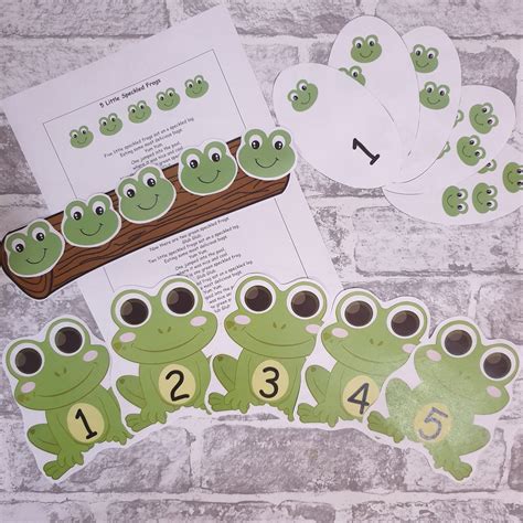 5 Little Speckled Frogs Maths Activity | Nursery rhymes preschool activities, Frog activities, 5 ...