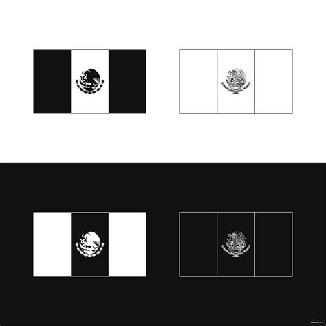 Free Black And White Mexican Flag Vector - EPS, Illustrator, JPG, PNG, SVG | Template.net