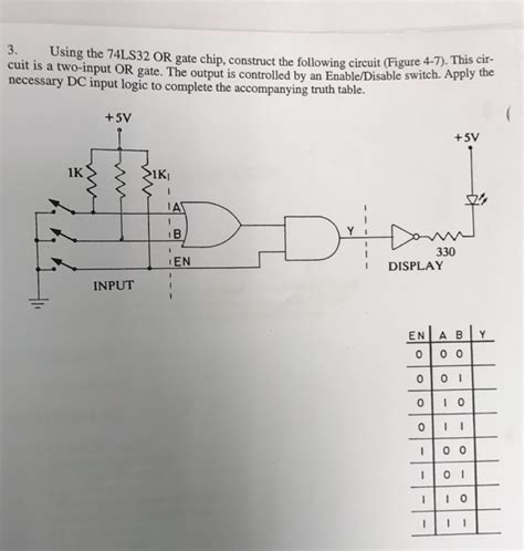 Solved: 3. Using The 74LS32 OR Gate Chip, Construct The Fo... | Chegg.com