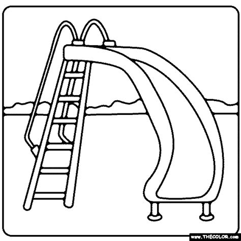 Playground Slide Coloring Page Coloring Pages